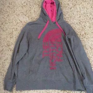 Grey and pink north face sweatshirt XL.